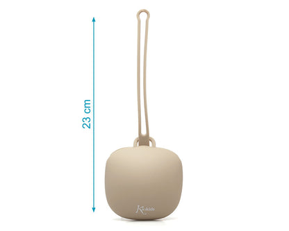 PORTA CHUPETES SILICONA BEIGE KIOKIDS