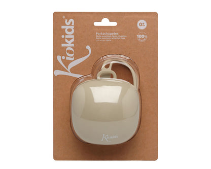 PORTA CHUPETES SILICONA BEIGE KIOKIDS