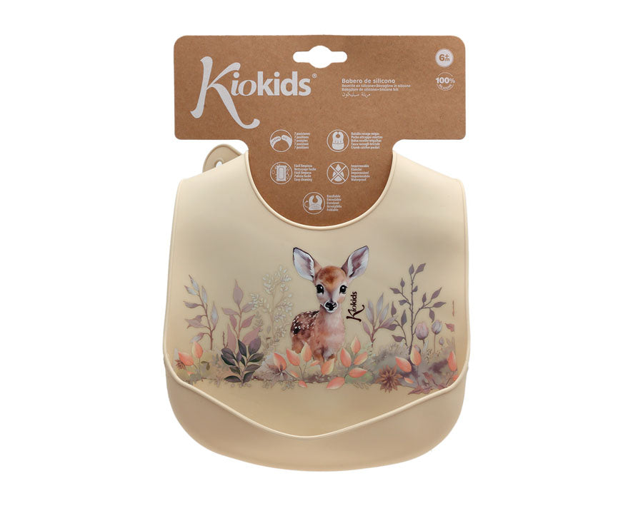 BABERO SILICONA BEIGE KIOKIDS