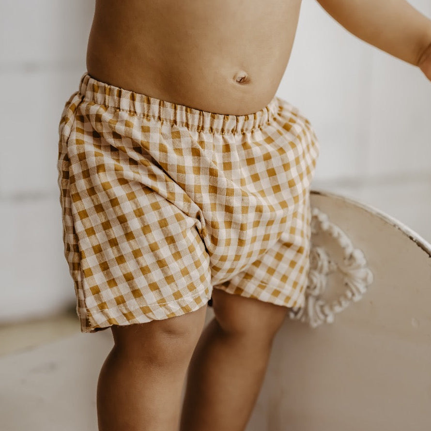 SHORT VICHY MOCCA