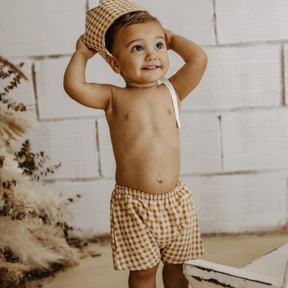 SHORT VICHY MOCCA