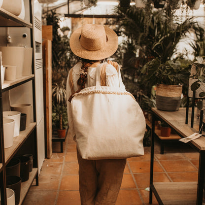 Bolsa de asas en algodón 100% color crudo melange